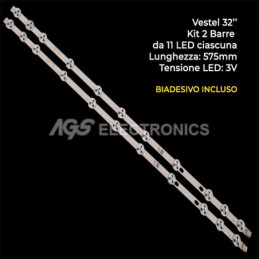 KIT 2 BARRE A 11 LED PER TV...