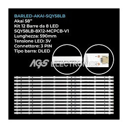 KIT 12 BARRE DA 8 LED PER...